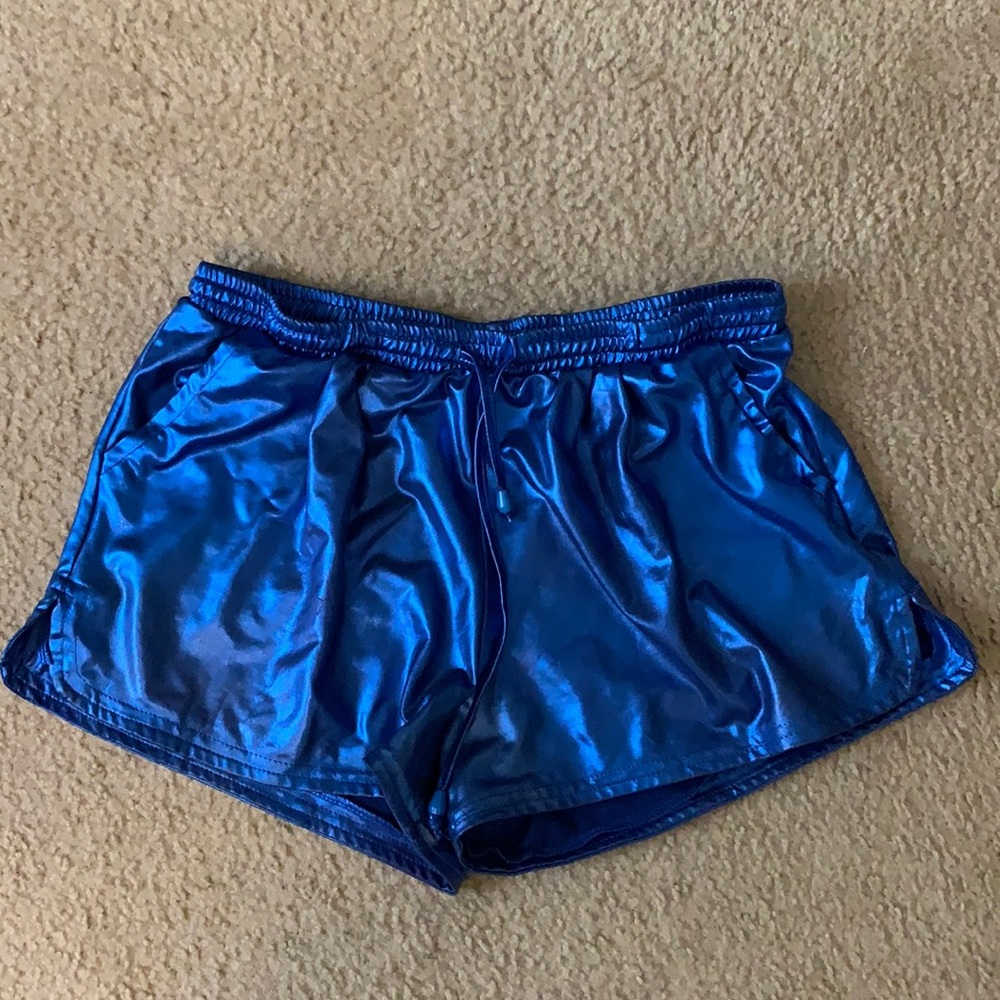 Royal Blue Metallic Shorts